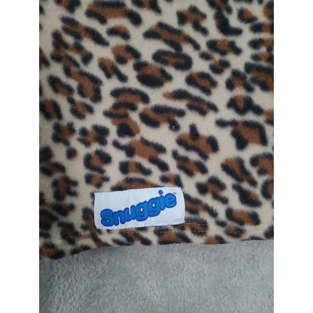Snuggie Wearable Blanket Fleece Robe Leopard Animal Print Brown‎ Tan One Size